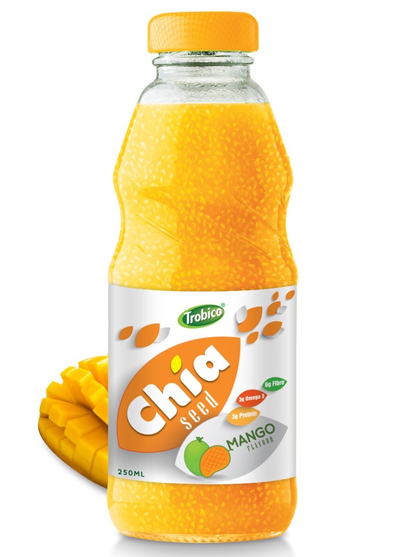 250ml Chia Seed Mango Flavour Glass bottle